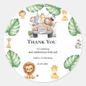 Wild One Jungle Safari Birthday for Boys Ronde Sticker (Voorkant)