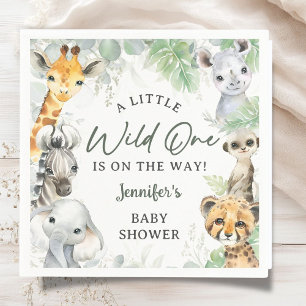 Wild One Jungle Safari Dieren Baby Shower Servet