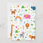 Wild One Jungle Safari Invitation d'anniversaire (Dos)