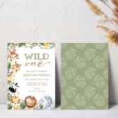 Wild One Jungle Safari Invitation d'anniversaire