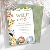 Wild One Jungle Safari Invitation d'anniversaire