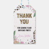Wild One Leopard 1e Verjaardagsfeestje Dank u Labe Cadeaulabel (Voorkant)