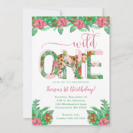 Wild One Leopard First Birthday Kaart