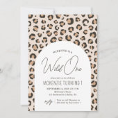 Wild One Leopard Print 1e Verjaardag Kaart (Voorkant)
