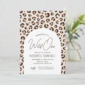 Wild One Leopard Print 1e Verjaardag Kaart (Staand voorkant)