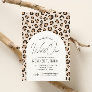 Wild One Leopard Print 1e Verjaardag Kaart