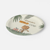 Wild One Leopard Safari 1ste verjaardag Papieren Bordje (Gekanteld)