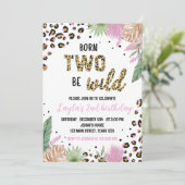 Wild One Leopard Safari 2e Invitation anniversaire (Debout devant)