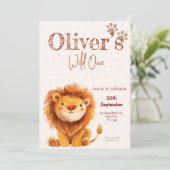 Wild one lion birthday Invitation (Debout devant)
