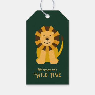 Wild One Lion Birthday Party Oerwoud Safari Favor Cadeaulabel