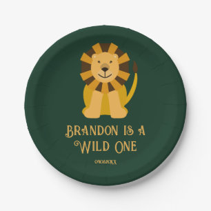 Wild One Lion Birthday Party Oerwoud Safari Papieren Bordje