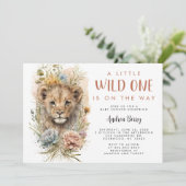 Wild One Lion Cub Baby shower Kaart (Staand voorkant)