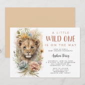 Wild One Lion Cub Baby shower Kaart (Voorkant / Achterkant)