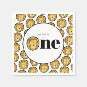 Wild One Lion Safari thema eerste verjaardag Servet (Voorkant)