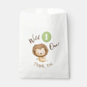 Wild One Lion Sage Groene Ballon Jongen 1e Verjaar Bedankzakje (Voorkant)