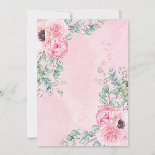 Wild One Little Tiger 1st Birthday Pink Floral Kaart (Achterkant)