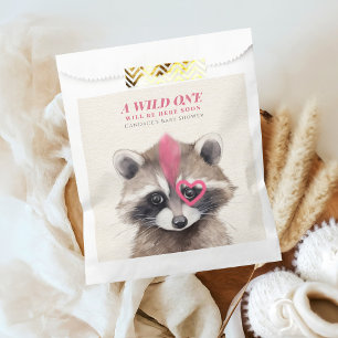 Wild One Mohawk Raccoon Baby shower Bedankzakje