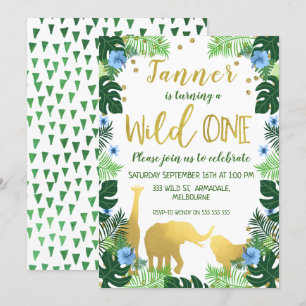 Wild One Oerwoud 1e verjaardag Uitnodiging