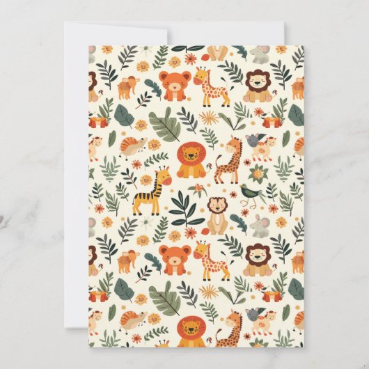 Wild One Oerwoud Adventure 1e verjaardag Kaart (Achterkant)