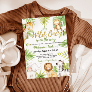 Wild One Oerwoud Animals Boy Baby shower Kaart