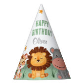 Wild One Oerwoud Animals Tropical Boy Birthday Feesthoedjes (Voorkant)