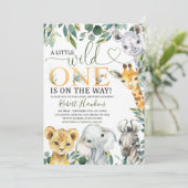Wild One Oerwoud Baby shower Invitation Kaart (Staand voorkant)