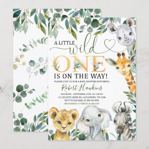 Wild One Oerwoud Baby shower Invitation Kaart