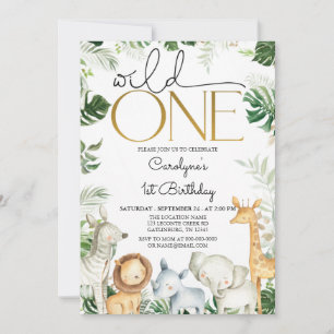 Wild One OERWOUD Baby shower Invitation Kaart