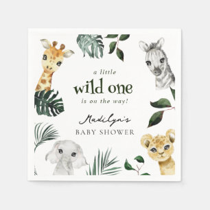 Wild One Oerwoud Baby shower Servet