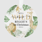 Wild One Oerwoud Greenery & Gold 1st Kerstmis Ornament (voorkant)