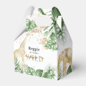 Wild One Oerwoud Greenery & Gold 1ste verjaardag Bedankdoosjes (Voorkant Zijde)