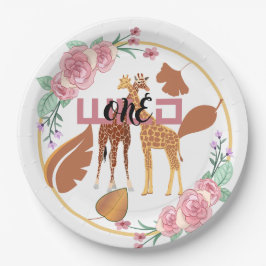 Wild One Oerwoud Greenery & Gold Birthday Party Pa Papieren Bordje