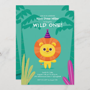 Wild One Oerwoud Lion Birthday Kaart