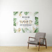 Wild One Oerwoud/Safari 1st Birthday Party Backdro Wandkleed (In Situ (horizontaal))