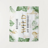 Wild One Oerwoud/Safari 1st Birthday Party Backdro Wandkleed (Voorkant)