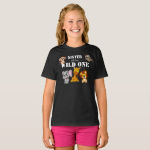 Wild One Oerwoud Safari 1st Birthday Sister T-shirt