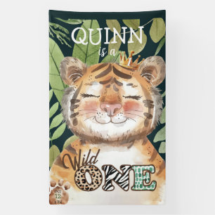 Wild One Oerwoud Safari 1ste verjaardag Spandoek