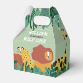Wild One Oerwoud Safari Animals Eerste Verjaardag Bedankdoosjes (Voorkant Zijde)