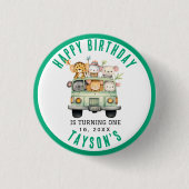 Wild One Oerwoud Safari Animals Ronde Button 3,2 Cm (Voorkant)