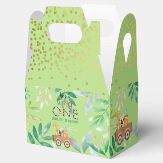 Wild One Oerwoud Safari Animals, zaterdag bedankt Bedankdoosjes (Geopend)