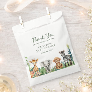 Wild One Oerwoud Safari Baby shower Bedankzakje