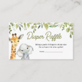Wild One Oerwoud Safari Baby shower Diaper Raffle Informatiekaartje (Voorkant)