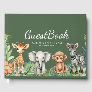 Wild One Oerwoud Safari Baby shower Gastenboek