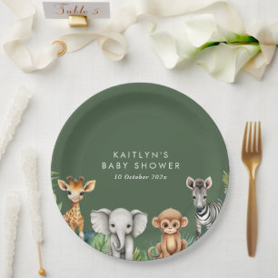 Wild One Oerwoud Safari Baby shower Papieren Bordje