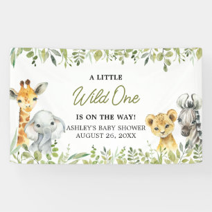 Wild One Oerwoud Safari Baby shower Spandoek