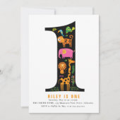 Wild One Oerwoud Safari eerste verjaardag Kaart (Voorkant)