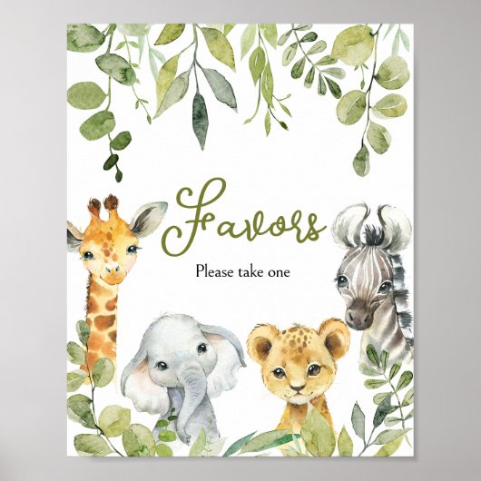 Wild One Oerwoud Safari Favorieten Poster (Voorkant)