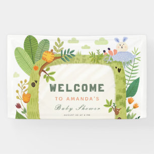 Wild One Oerwoud Safari Groene Baby Boy Baby showe Spandoek