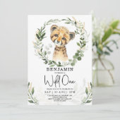 Wild One Oerwoud Safari Leopard Boy 1e verjaardag Kaart (Staand voorkant)