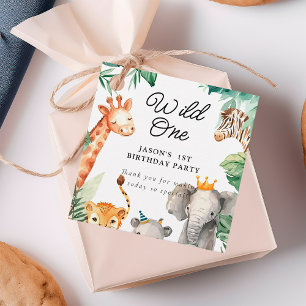 Wild One Oerwoud Safari Verjaardag Bedankjes Labels